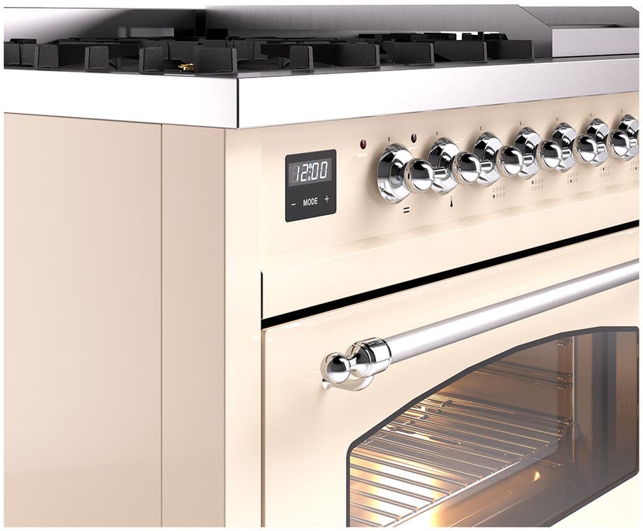 Ilve UP48FNMPAWCLP Antique White With Chrome Trim, Lp