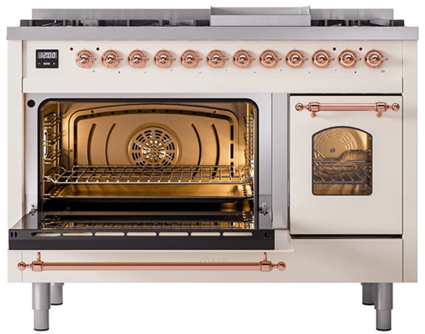 Ilve UP48FNMPAWPLP Antique White With Copper Trim, Lp