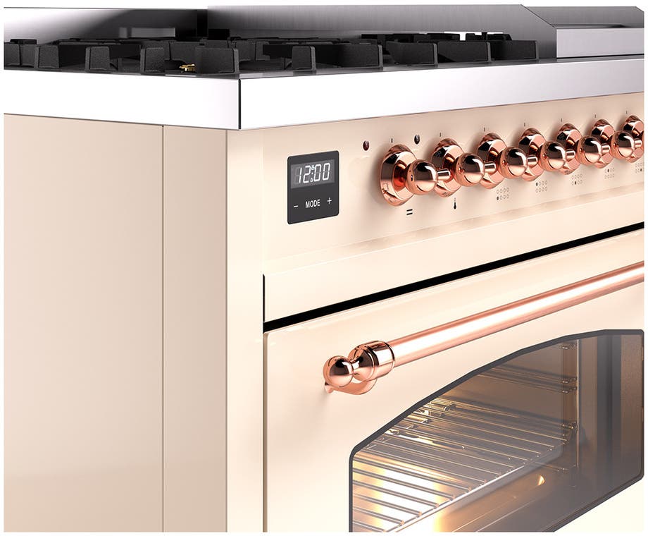 Ilve UP48FNMPAWPLP Antique White With Copper Trim, Lp