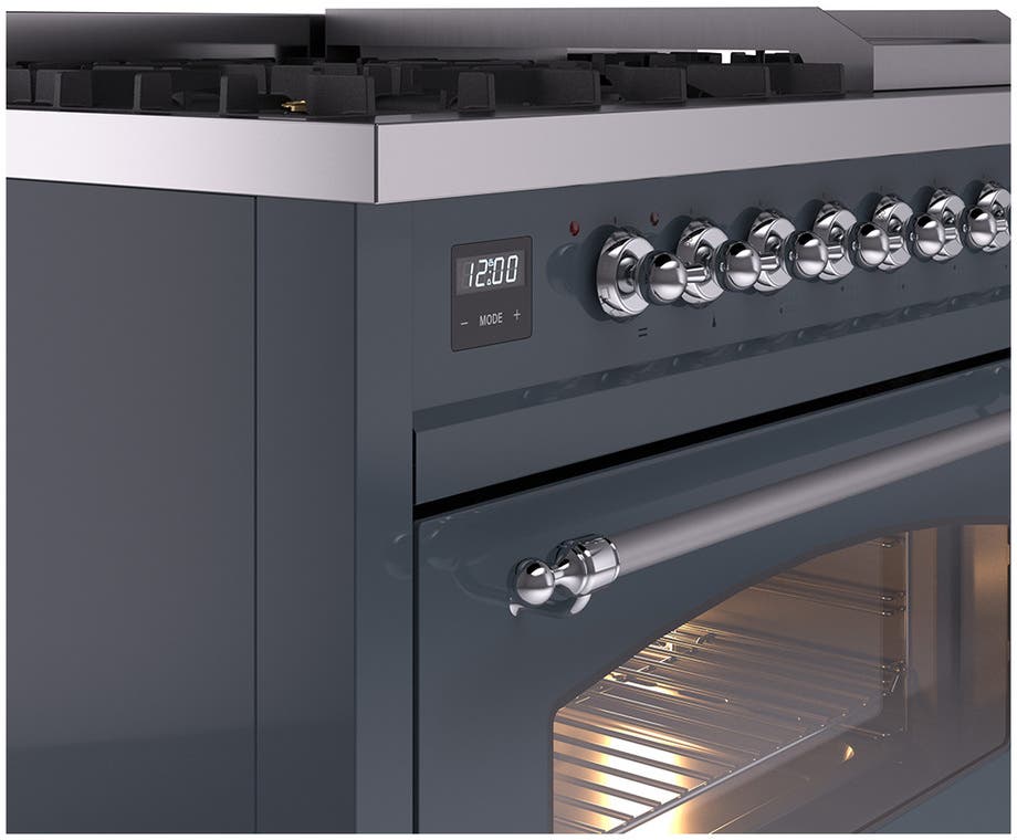 Ilve UP48FNMPBGCLP Blue Grey With Chrome Trim, Lp