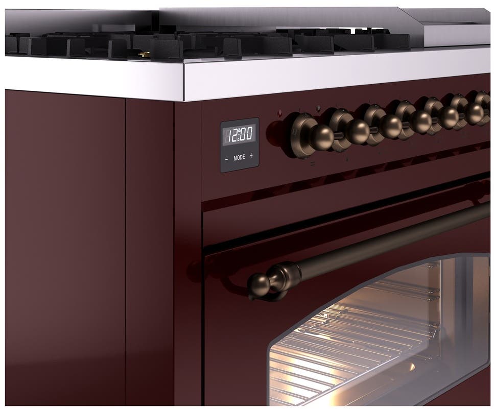 Ilve UP48FNMPBUBLP Burgundy With Bronze Trim, Lp