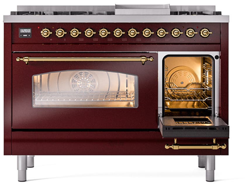 Ilve UP48FNMPBUGLP Burgundy With Brass Trim, Lp