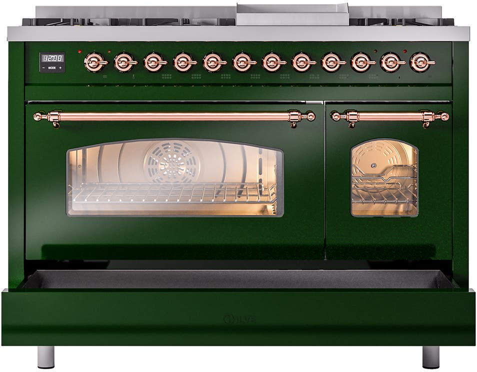 Ilve UP48FNMPEGPLP Emerald Green With Copper Trim, Lp