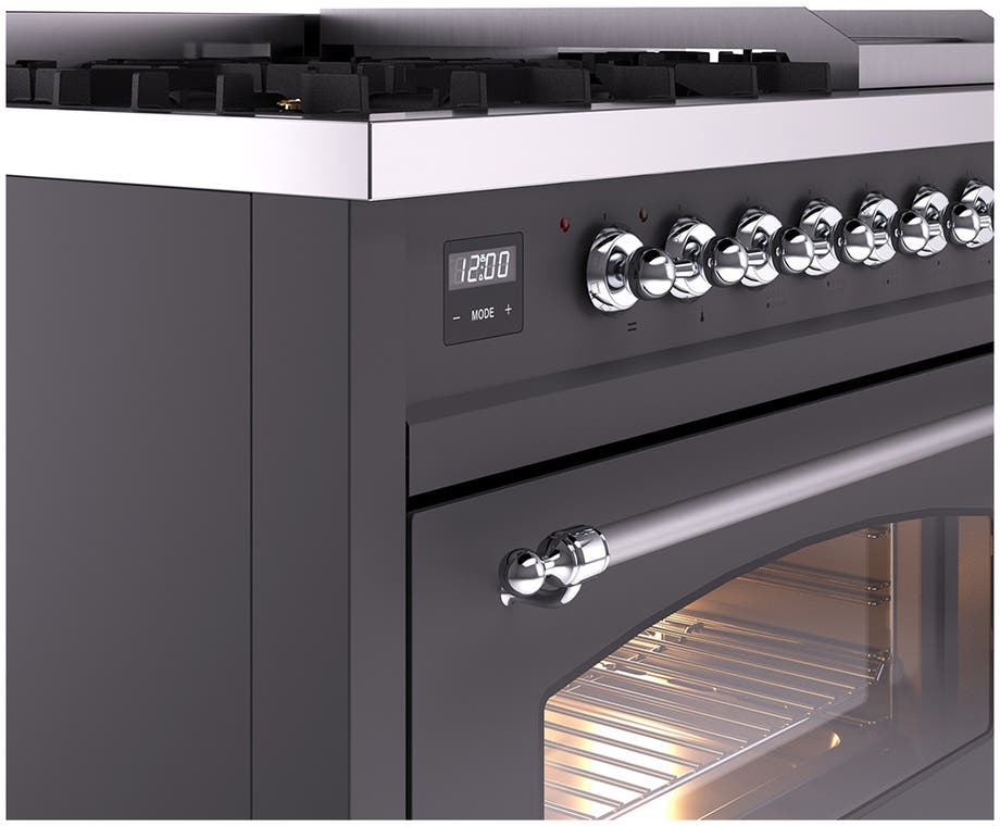 Ilve UP48FNMPMGCLP Graphite Matte With Chrome Trim, Lp