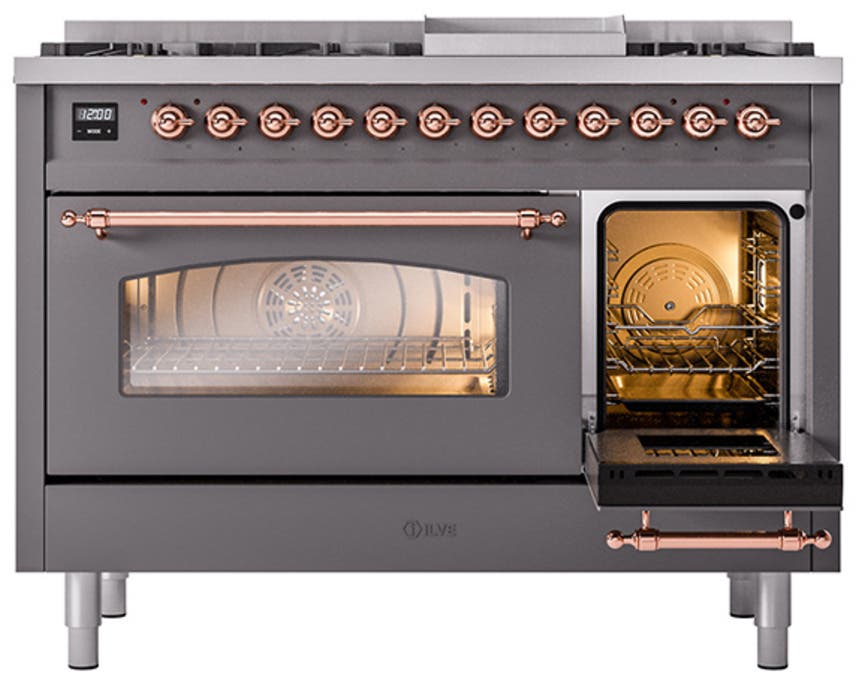 Ilve UP48FNMPMGPLP Graphite Matte With Copper Trim, Lp