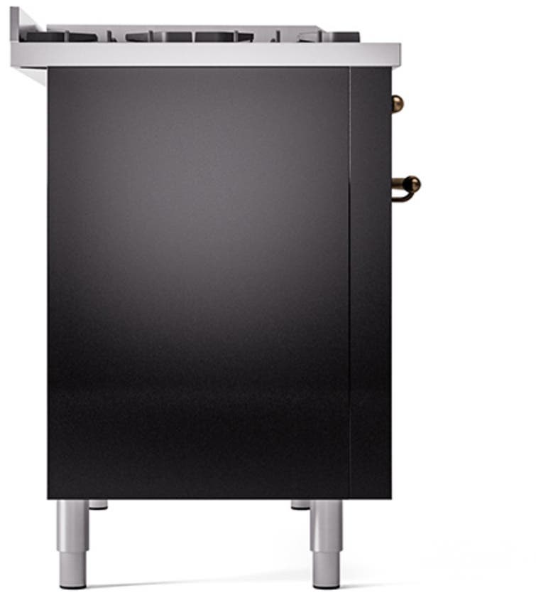 Ilve UP48FQNMPBKB Glossy Black With Bronze Trim