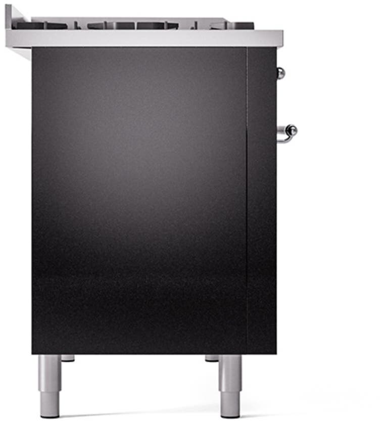 Ilve UP48FQNMPBKCLP Glossy Black With Chrome Trim, Lp