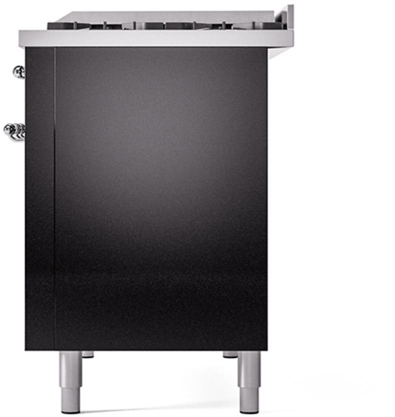 Ilve UP48FQNMPBKCLP Glossy Black With Chrome Trim, Lp