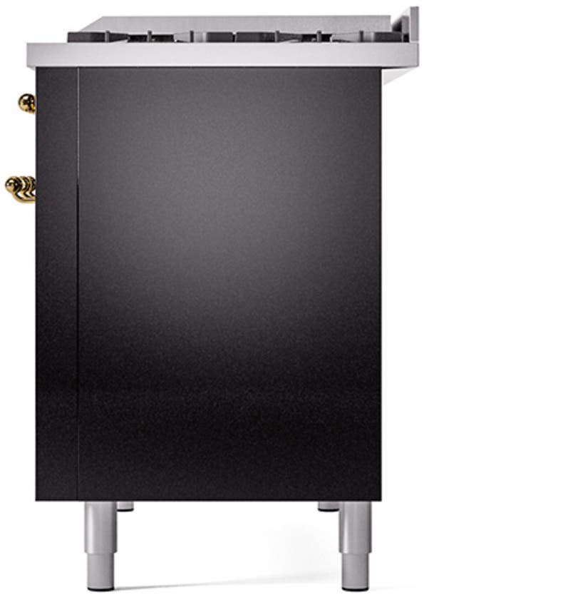 Ilve UP48FQNMPBKGLP Glossy Black With Brass Trim, Lp