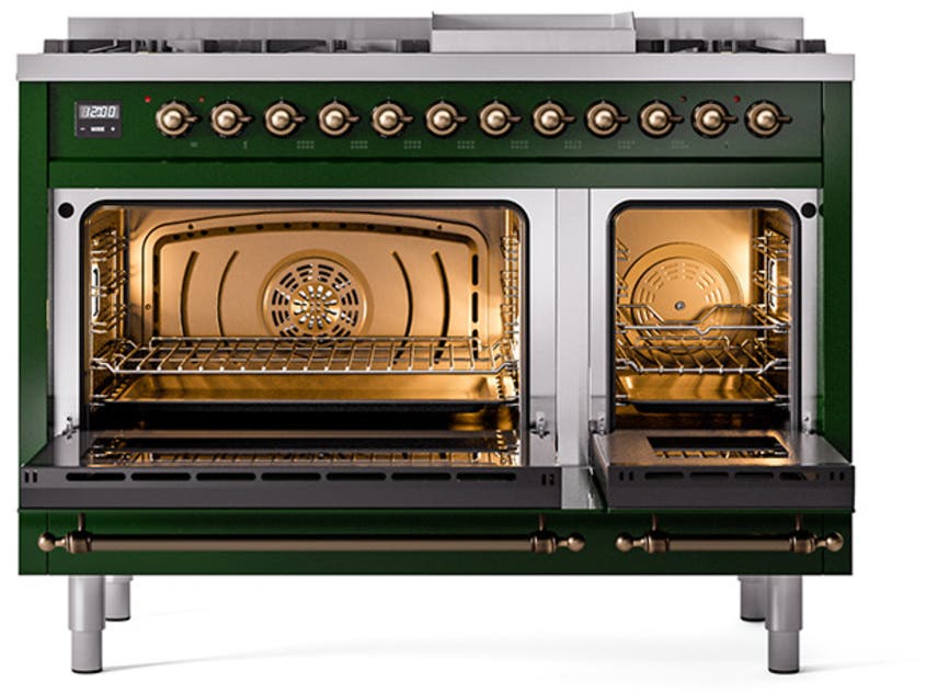 Ilve UP48FQNMPEGBLP Emerald Green With Bronze Trim, Lp