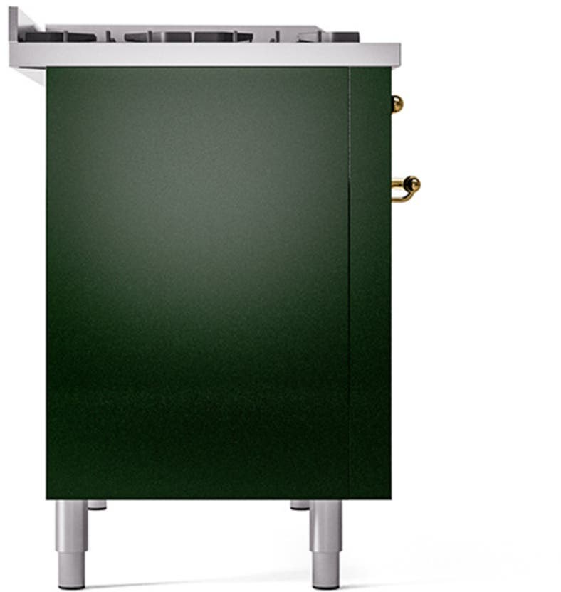Ilve UP48FQNMPEGGLP Emerald Green With Brass Trim, Lp