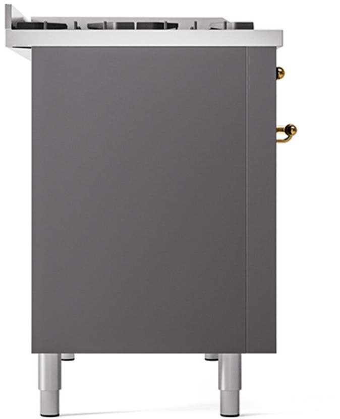 Ilve UP48FQNMPMGG Graphite Matte With Brass Trim