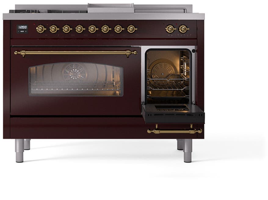 Ilve UP48FSNMPBUGLP Burgundy With Brass Trim, Lp