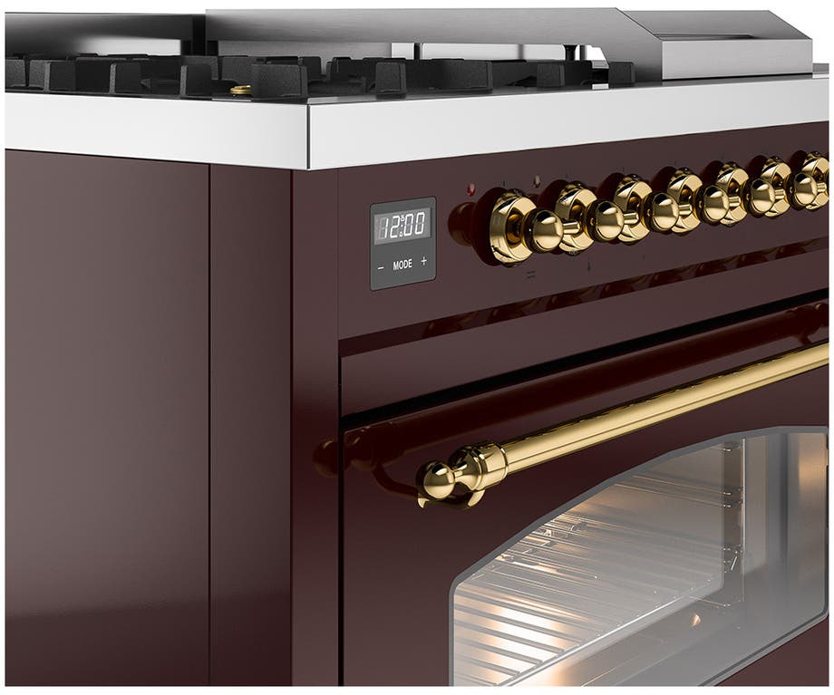 Ilve UP48FSNMPBUGLP Burgundy With Brass Trim, Lp