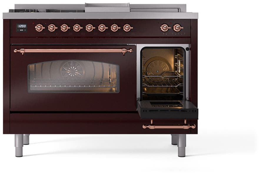 Ilve UP48FSNMPBUPLP Burgundy With Copper Trim, Lp