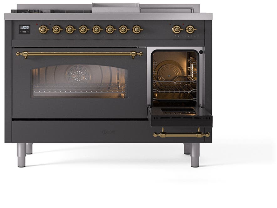 Ilve UP48FSNMPMGGLP Graphite Matte With Brass Trim, Lp