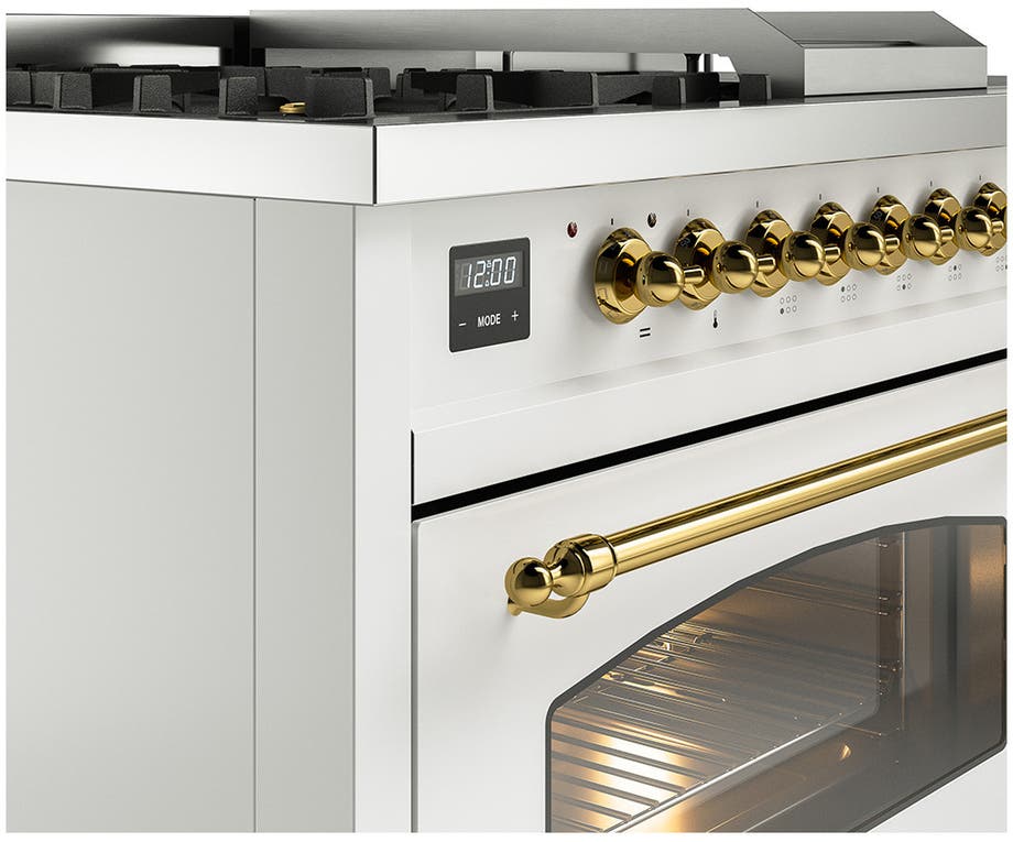 Ilve UP48FSNMPWHGLP White With Brass Trim, Lp