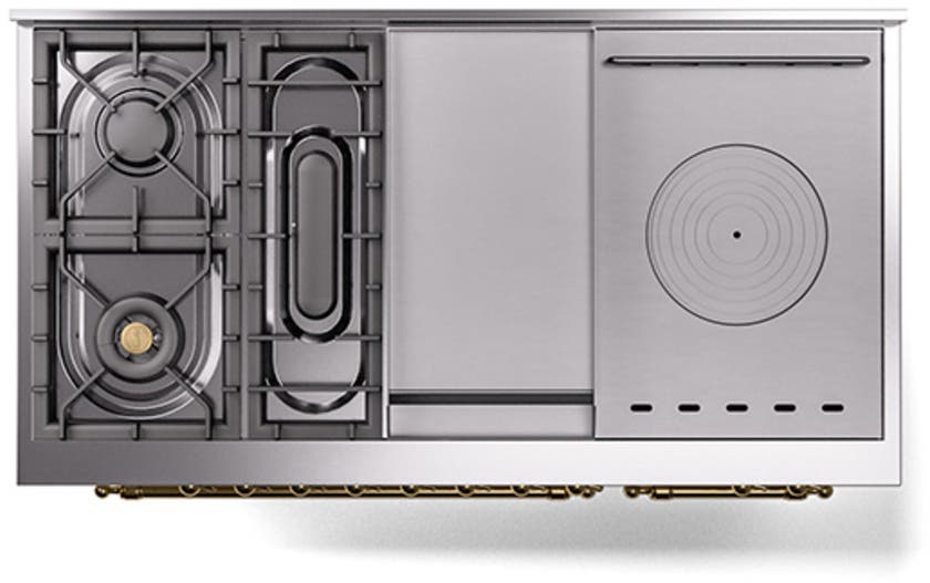Ilve UP48FSQNMPAWGLP Antique White With Brass Trim, Lp