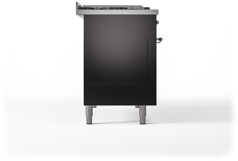 Ilve UP48FSQNMPBKCLP Glossy Black With Chrome Trim, Lp