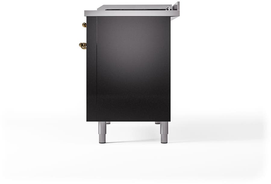 Ilve UP48FSQNMPBKG Glossy Black With Brass Trim