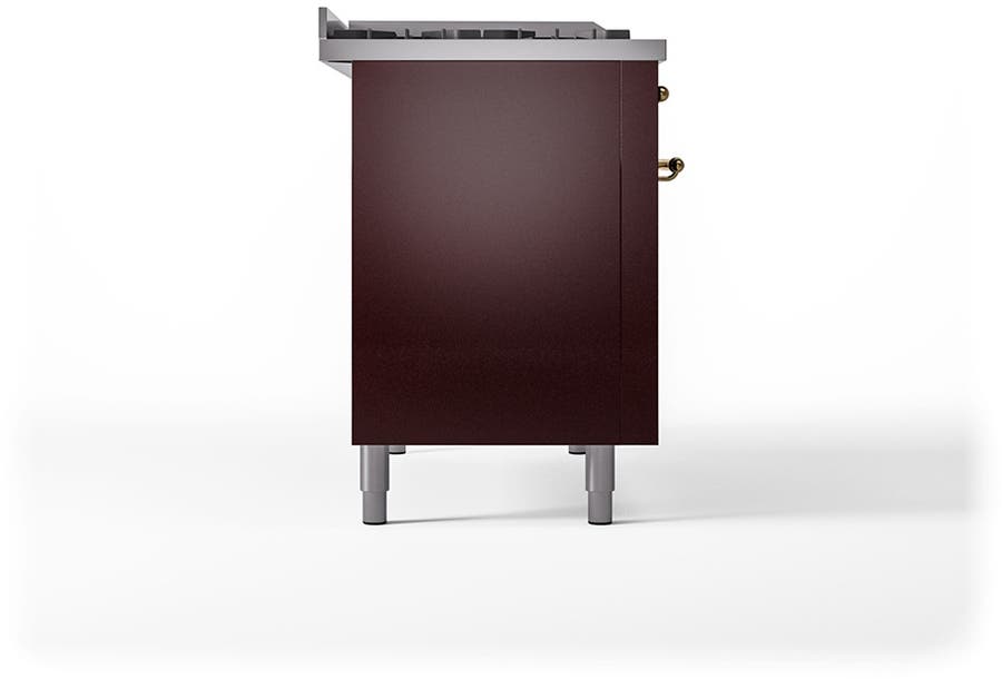 Ilve UP48FSQNMPBUG Burgundy With Brass Trim