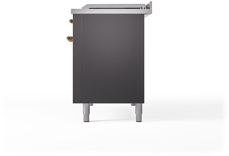 Ilve UP48FSQNMPMGG Graphite Matte With Brass Trim