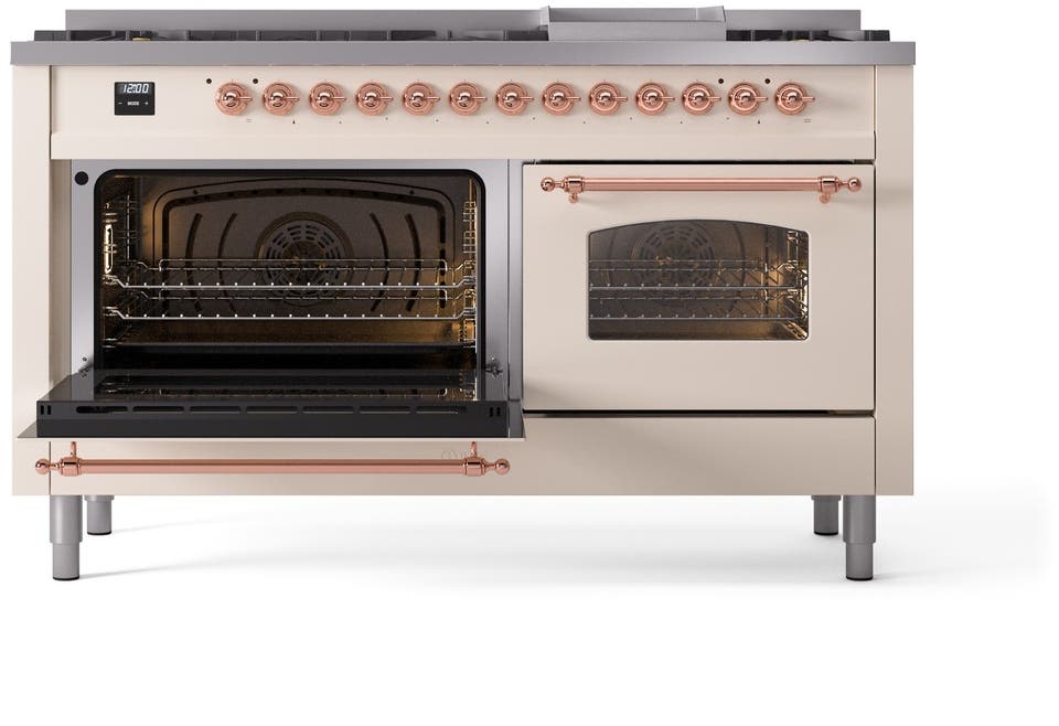 Ilve UP60FNMPAWPLP Antique White With Copper Trim, Lp