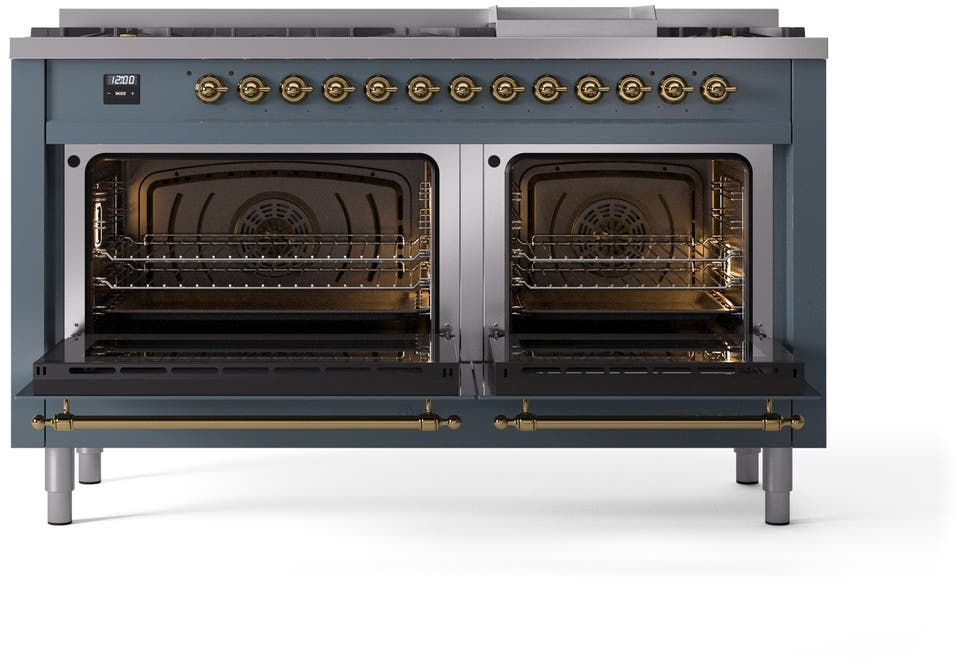 Ilve UP60FNMPBGGLP Blue Grey With Brass Trim, Lp