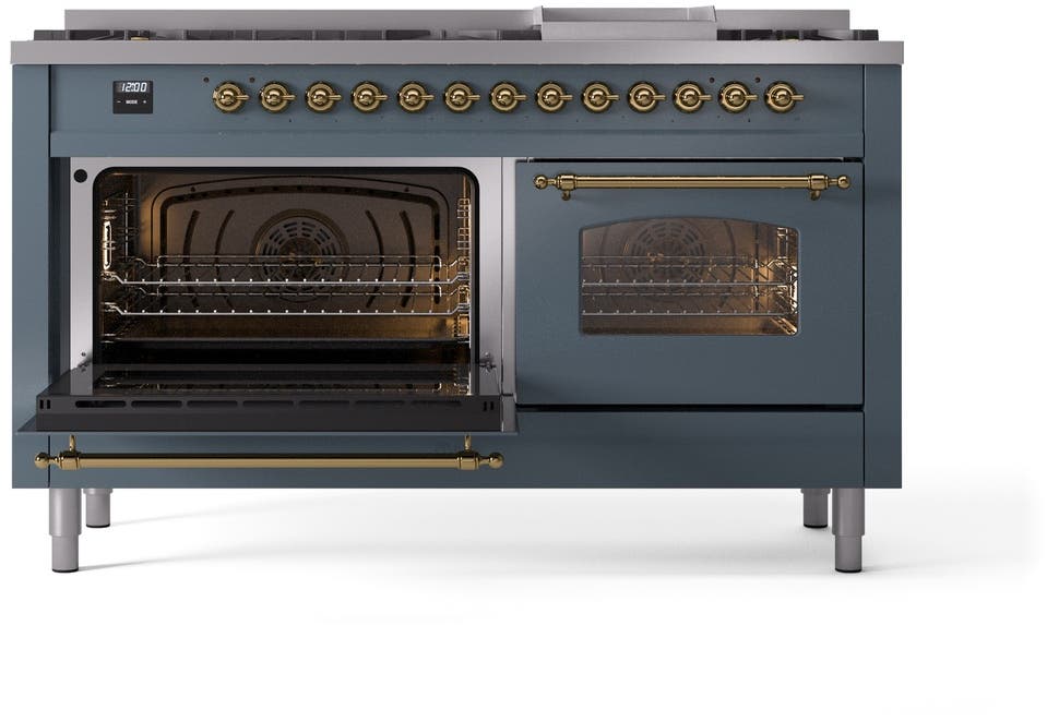 Ilve UP60FNMPBGGLP Blue Grey With Brass Trim, Lp