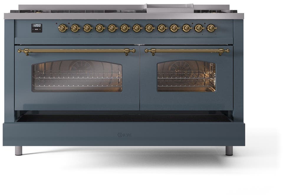 Ilve UP60FNMPBGGLP Blue Grey With Brass Trim, Lp