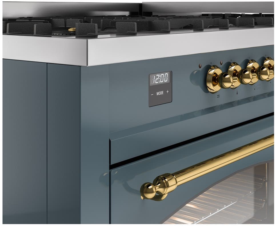 Ilve UP60FNMPBGGLP Blue Grey With Brass Trim, Lp