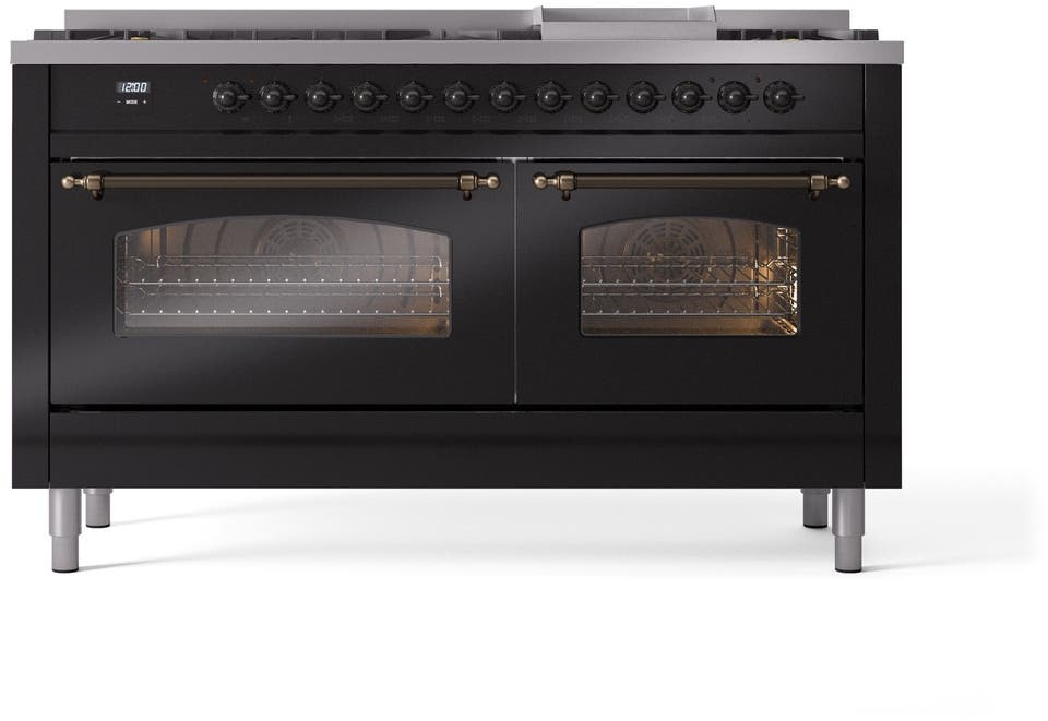 Ilve UP60FNMPBKBLP Glossy Black With Bronze Trim, Lp