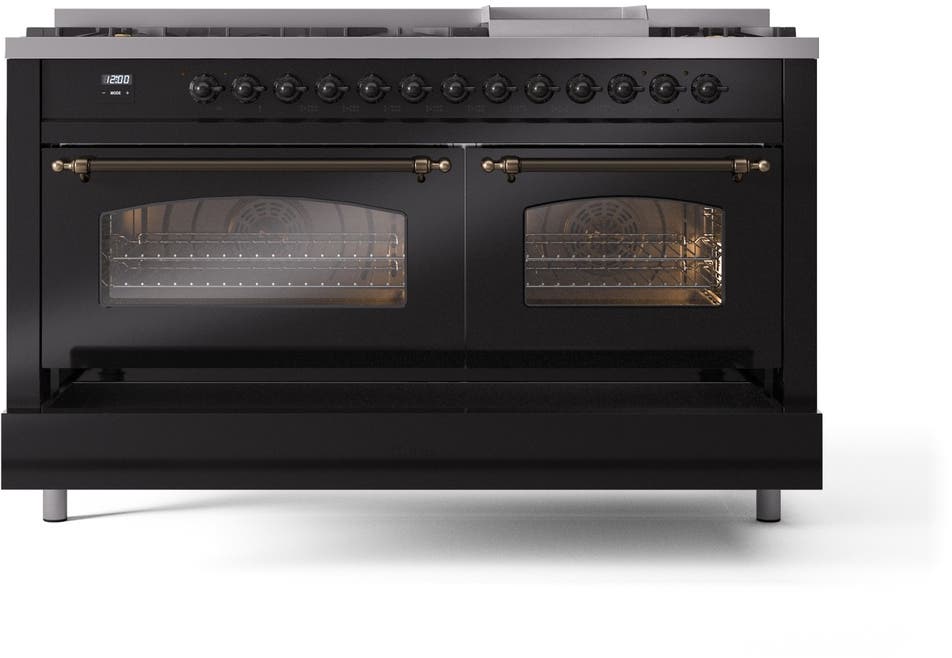 Ilve UP60FNMPBKBLP Glossy Black With Bronze Trim, Lp