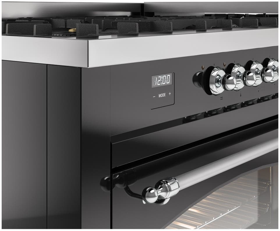 Ilve UP60FNMPBKCLP Glossy Black With Chrome Trim, Lp