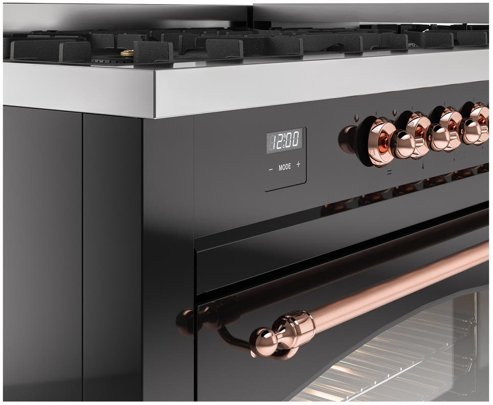 Ilve UP60FNMPBKPLP Glossy Black With Copper Trim, Lp