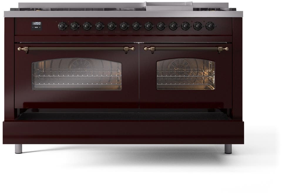 Ilve UP60FNMPBUBLP Burgundy With Bronze Trim, Lp