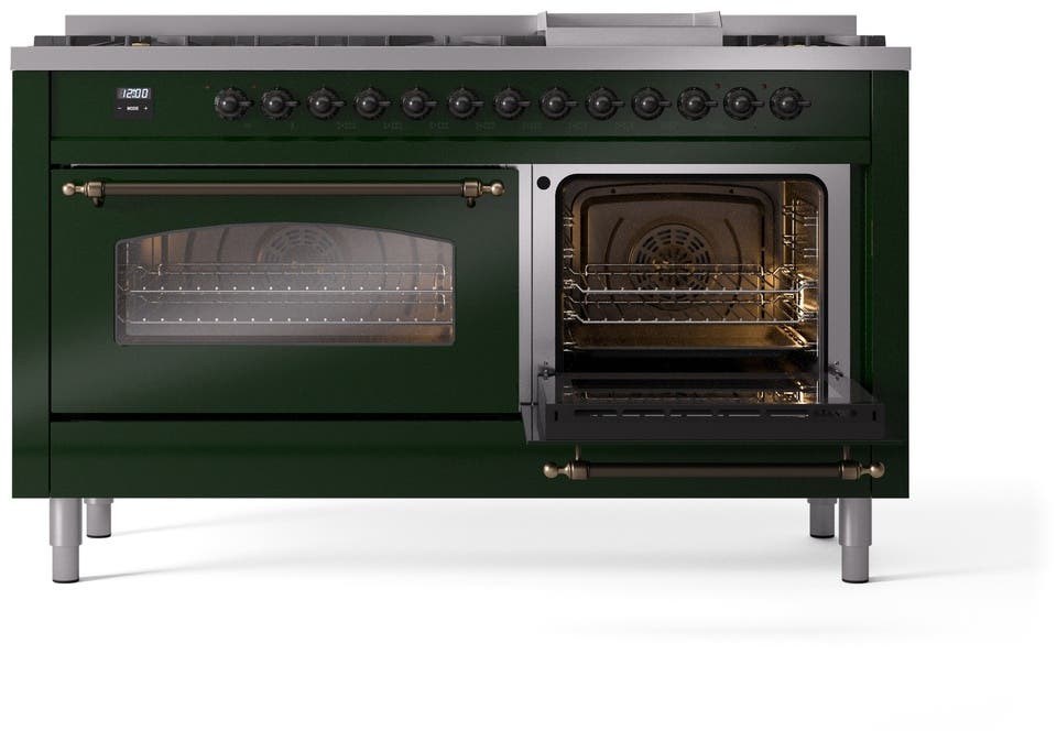 Ilve UP60FNMPEGBLP Emerald Green With Bronze Trim, Lp