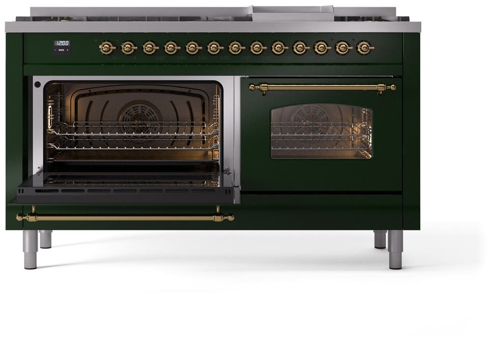 Ilve UP60FNMPEGGLP Emerald Green With Brass Trim, Lp