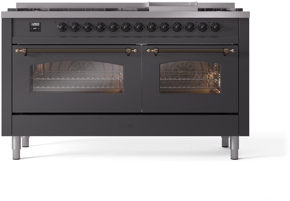 Ilve UP60FNMPMGBLP Graphite Matte With Bronze Trim, Lp