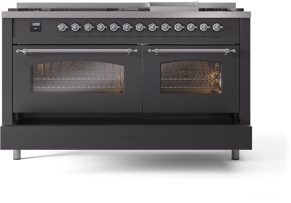 Ilve UP60FNMPMGCLP Graphite Matte With Chrome Trim, Lp