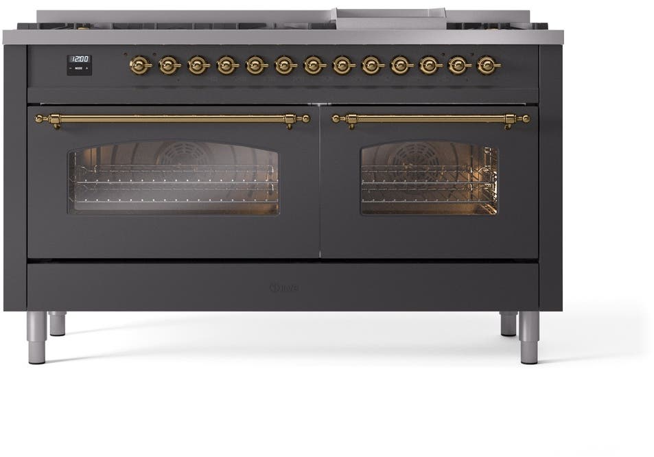 Ilve UP60FNMPMGGLP Graphite Matte With Brass Trim, Lp