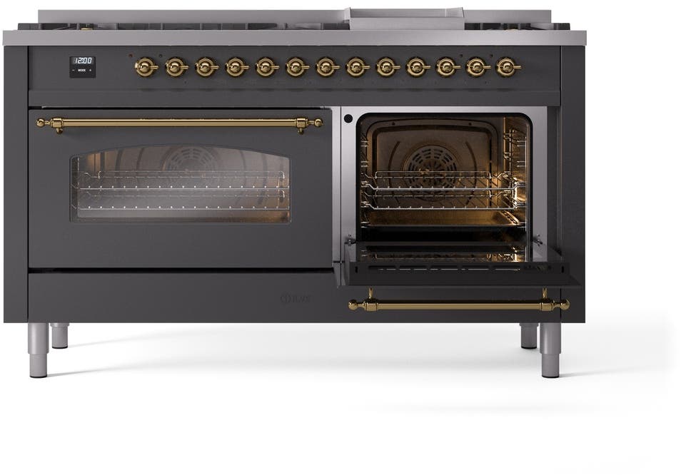 Ilve UP60FNMPMGGLP Graphite Matte With Brass Trim, Lp