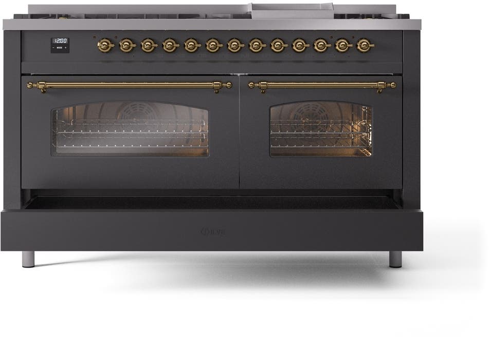 Ilve UP60FNMPMGGLP Graphite Matte With Brass Trim, Lp