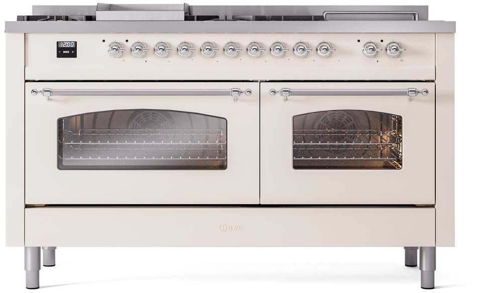 Ilve UP60FSNMPAWCLP Antique White With Chrome Trim, Lp