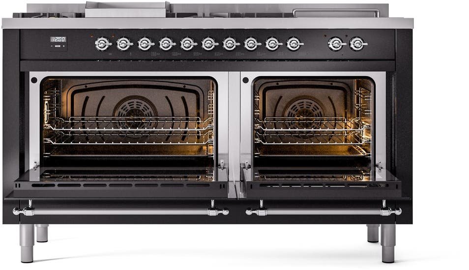 Ilve UP60FSNMPBKCLP Glossy Black With Chrome Trim, Lp