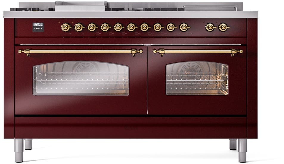 Ilve UP60FSNMPBUGLP Burgundy With Brass Trim, Lp