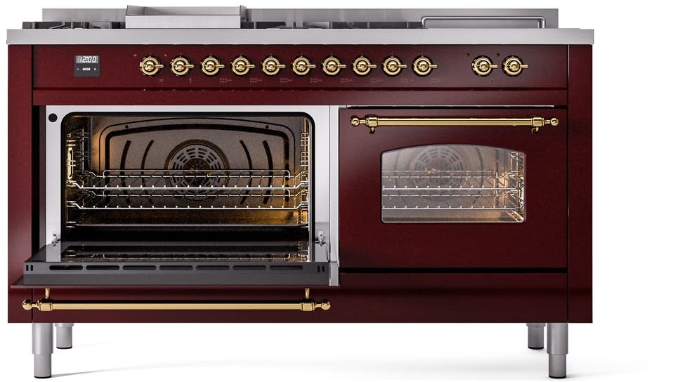 Ilve UP60FSNMPBUGLP Burgundy With Brass Trim, Lp