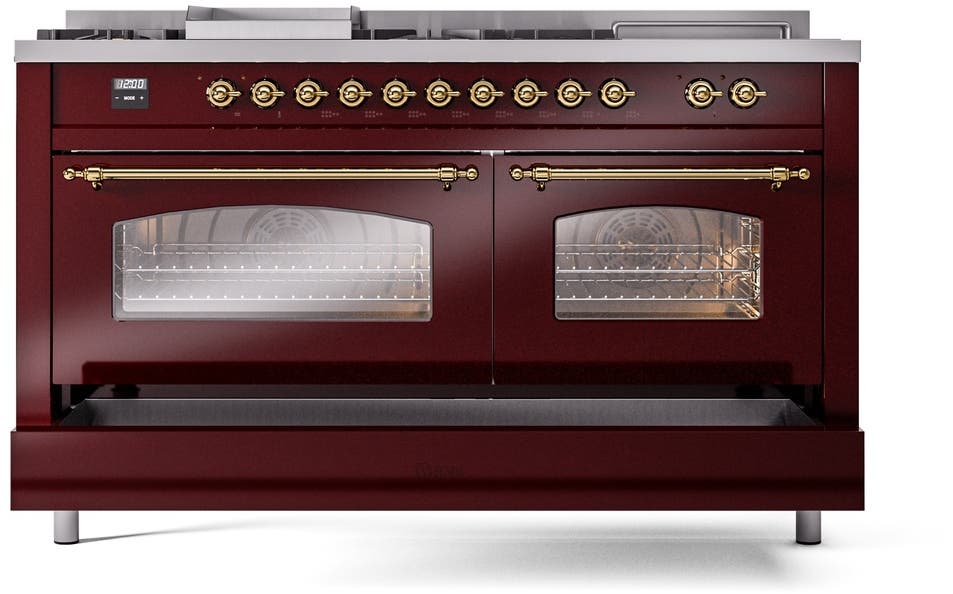 Ilve UP60FSNMPBUGLP Burgundy With Brass Trim, Lp