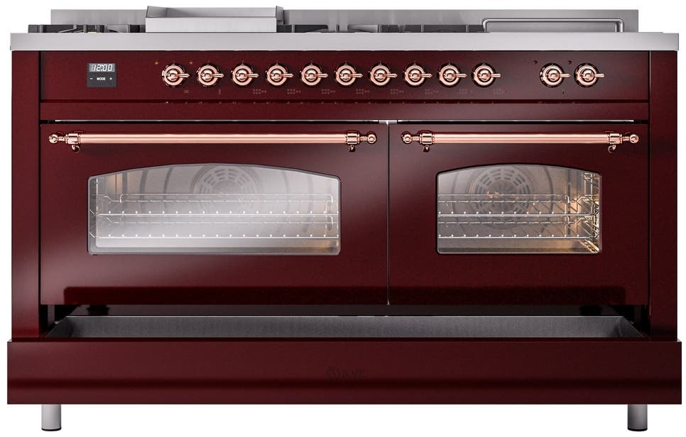 Ilve UP60FSNMPBUPLP Burgundy With Copper Trim, Lp