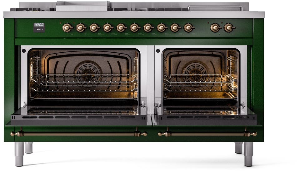 Ilve UP60FSNMPEGBLP Emerald Green With Bronze Trim, Lp
